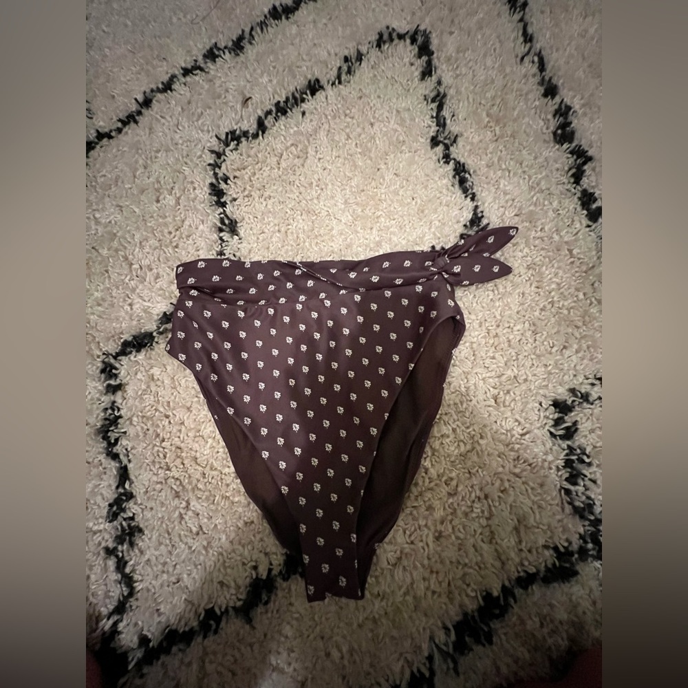 MINK PINK BROWN FLORAL BIKINI BOTTOM HIGHWAISTED ✨👀